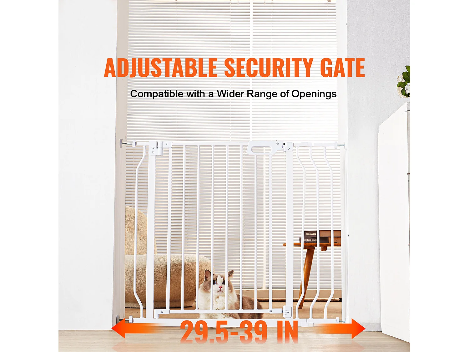 Barrière de Sécurité pour Bébé SucceBuy, Barrière pour Chien, 74.9-94 cm de Largeur x 76 cm de Hauteur