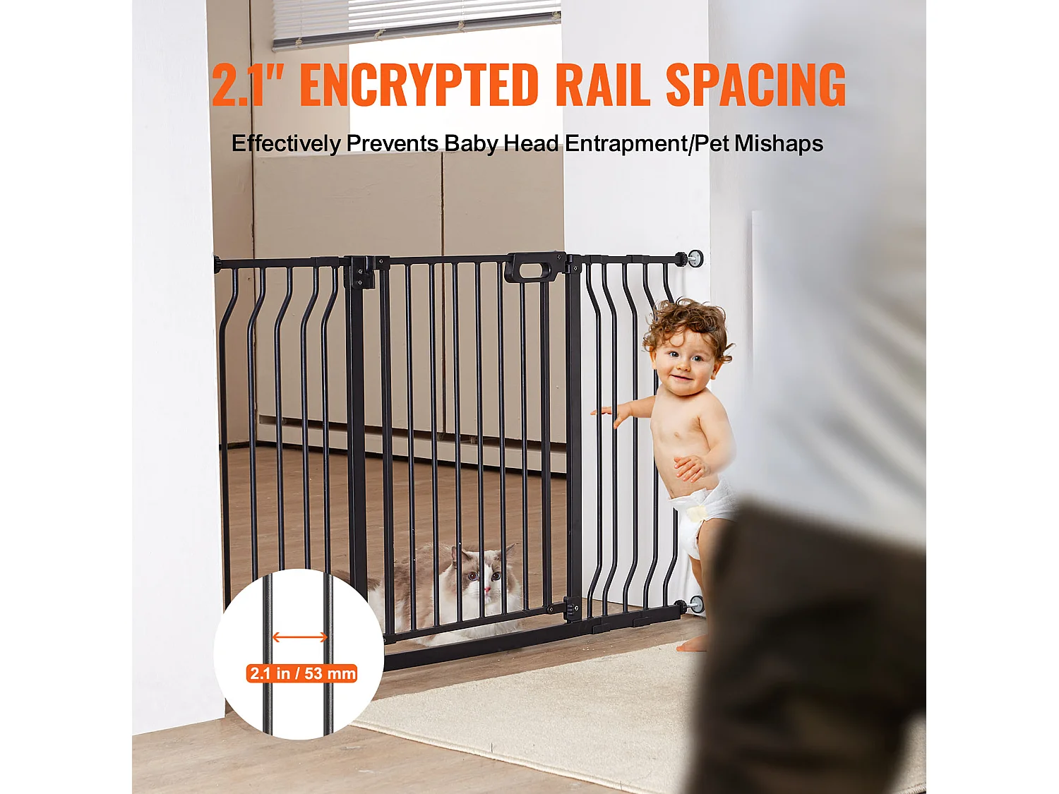 Babybeveiligingshek SucceBuy, Trappenhek, Hondenshek, 29.5"-53" Breedte x 30" Hoogte