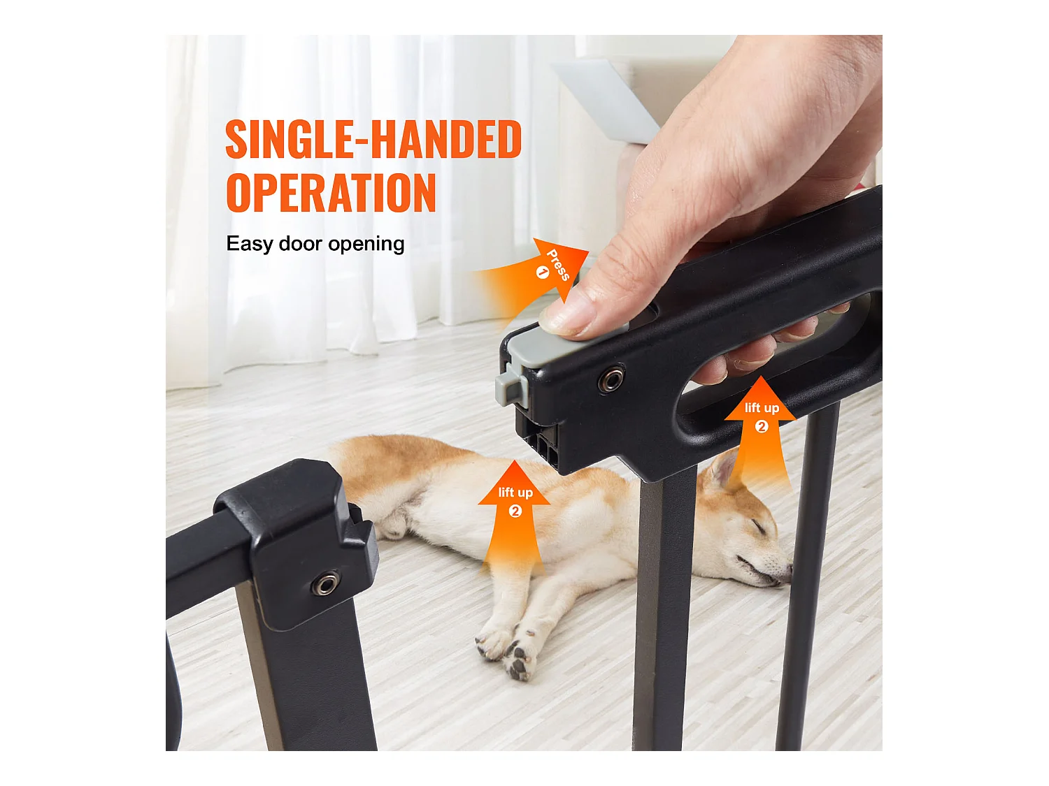 Barrière pour Bébé SucceBuy, 75 - 99cm de Largeur x 76.2 cm de Hauteur, Barrière de Sécurité pour Escaliers et pour Chiens pour Portes