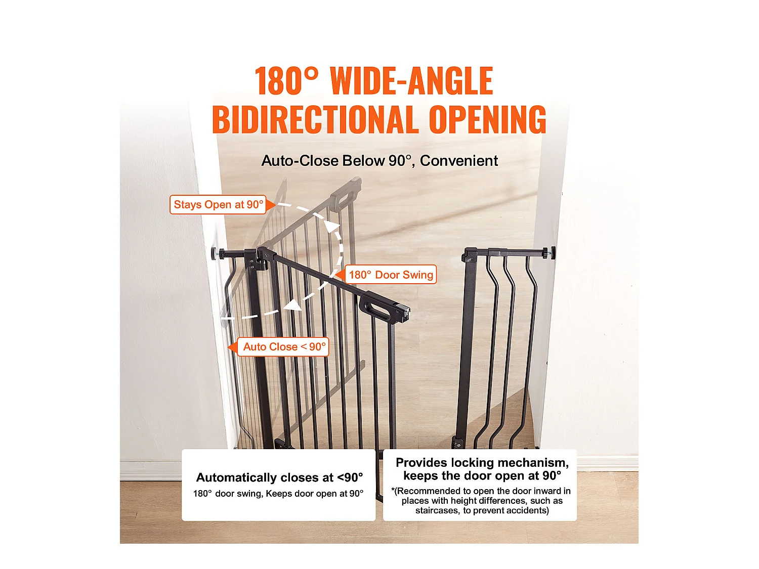 Barrière pour Bébé SucceBuy, 75 - 99cm de Largeur x 76.2 cm de Hauteur, Barrière de Sécurité pour Escaliers et pour Chiens pour Portes