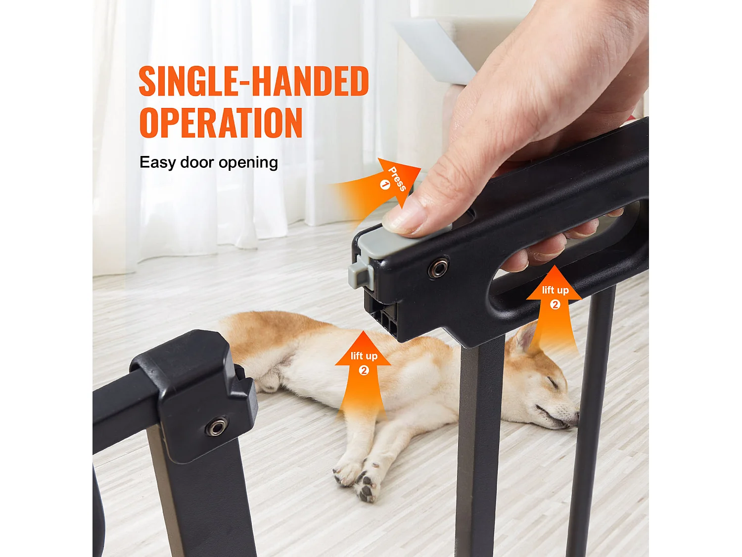 Barrière pour Bébé SucceBuy, 75 - 99cm de Largeur x 76.2 cm de Hauteur, Barrière de Sécurité pour Escaliers et pour Chiens pour Portes