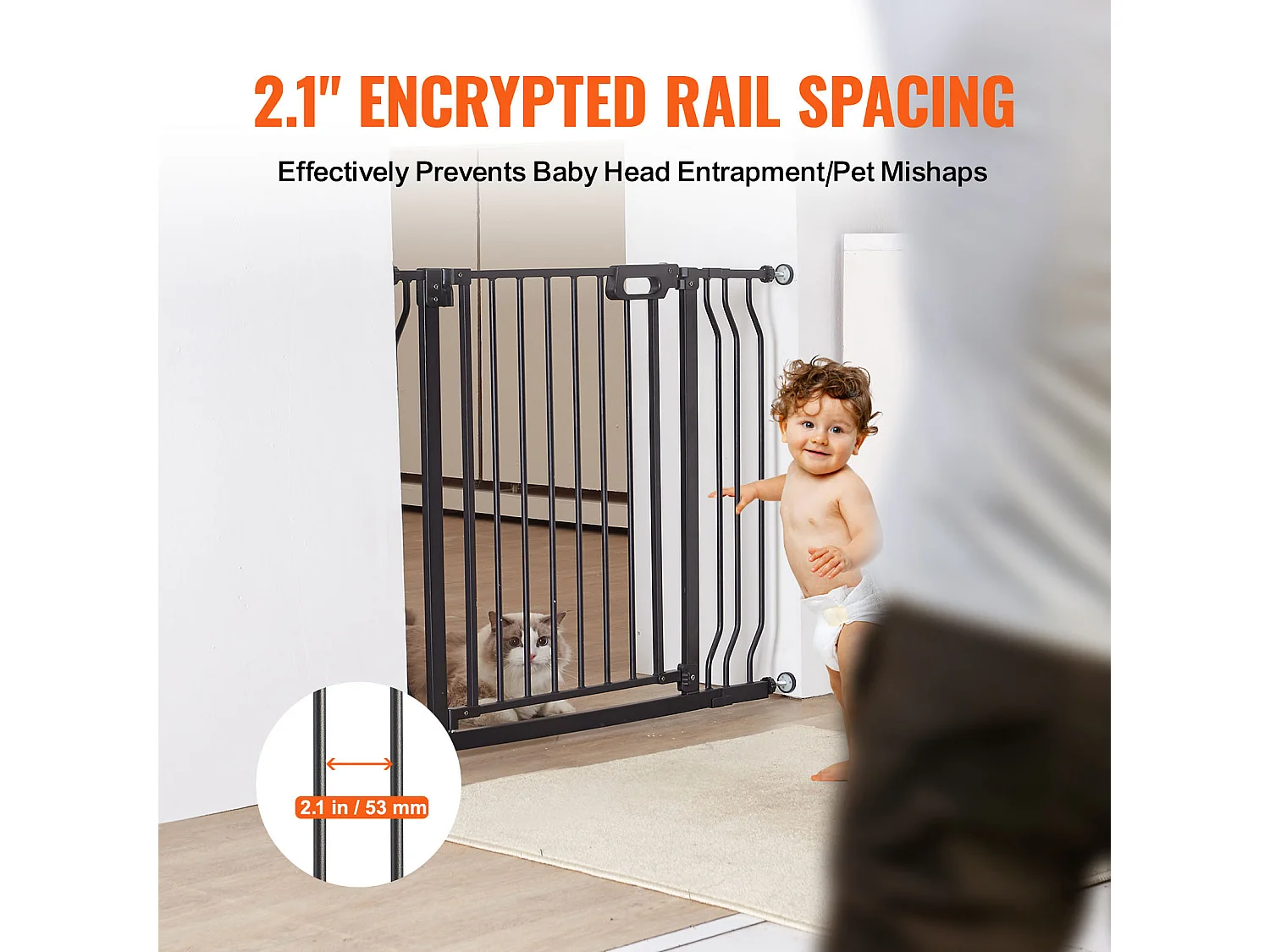 Barrière pour Bébé SucceBuy, 75 - 99cm de Largeur x 76.2 cm de Hauteur, Barrière de Sécurité pour Escaliers et pour Chiens pour Portes