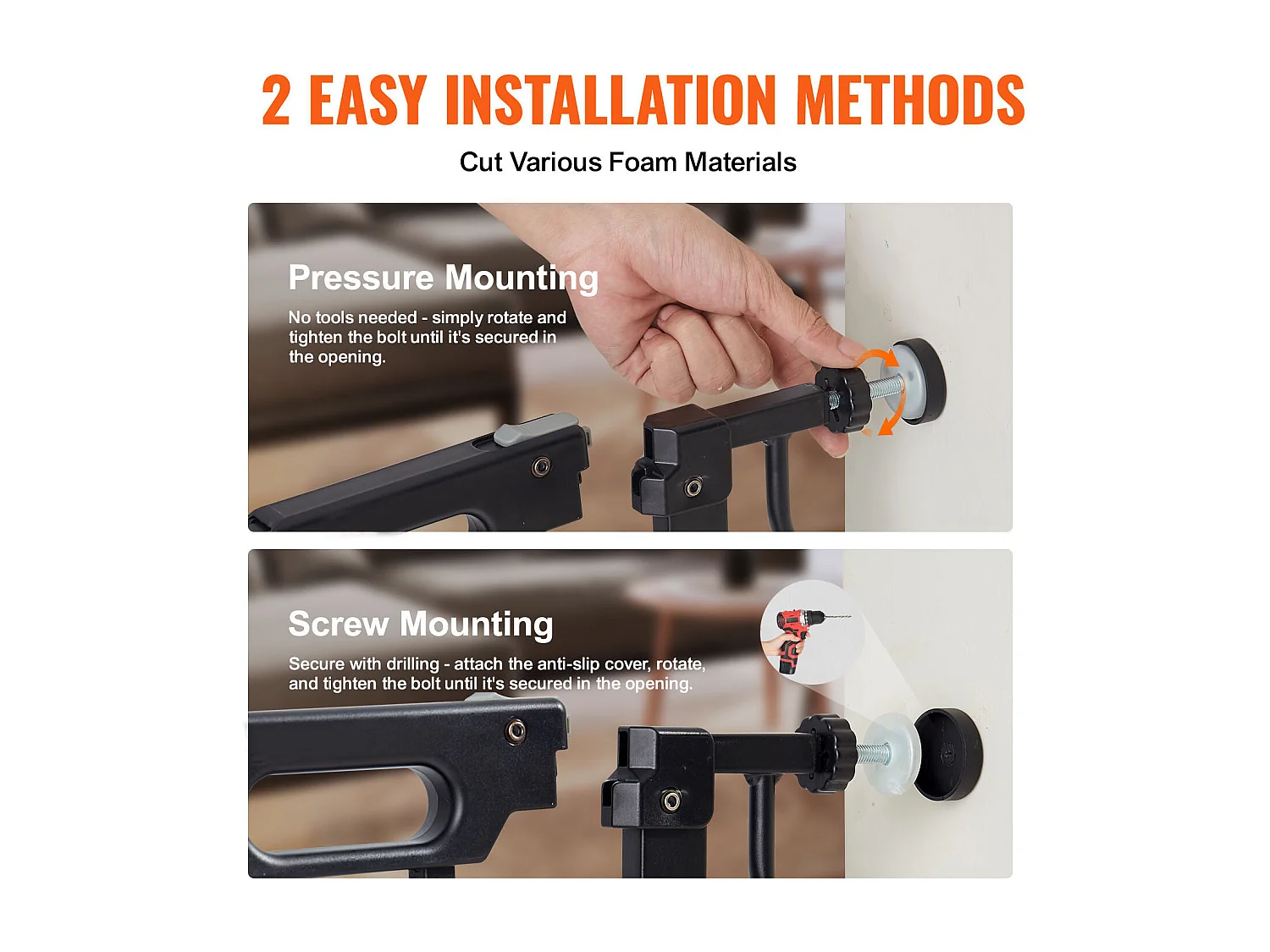 Barrière pour Bébé SucceBuy, 75 - 99cm de Largeur x 76.2 cm de Hauteur, Barrière de Sécurité pour Escaliers et pour Chiens pour Portes