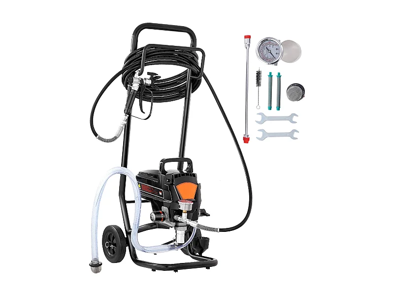 Pulvérisateur de Peinture Sans Air Sur Pied SucceBuy, Pulvérisateur Électrique 950 W 3000 PSI avec Chariot