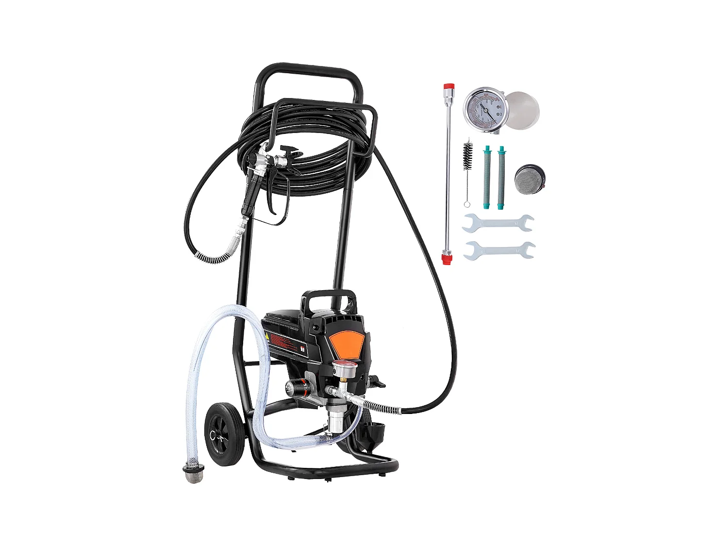 Pulvérisateur de Peinture Sans Air Sur Pied SucceBuy, Pulvérisateur Électrique 950 W 3000 PSI avec Chariot