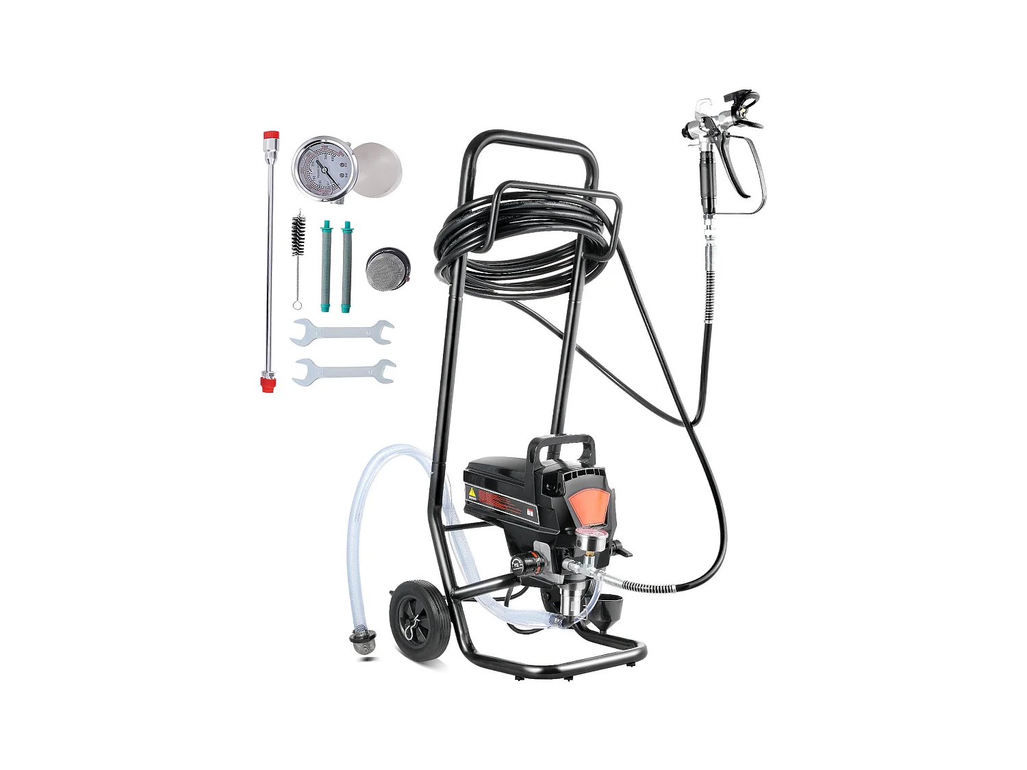 Pulvérisateur de Peinture Sans Air Sur Pied SucceBuy, Pulvérisateur Électrique 950 W 3000 PSI avec Chariot