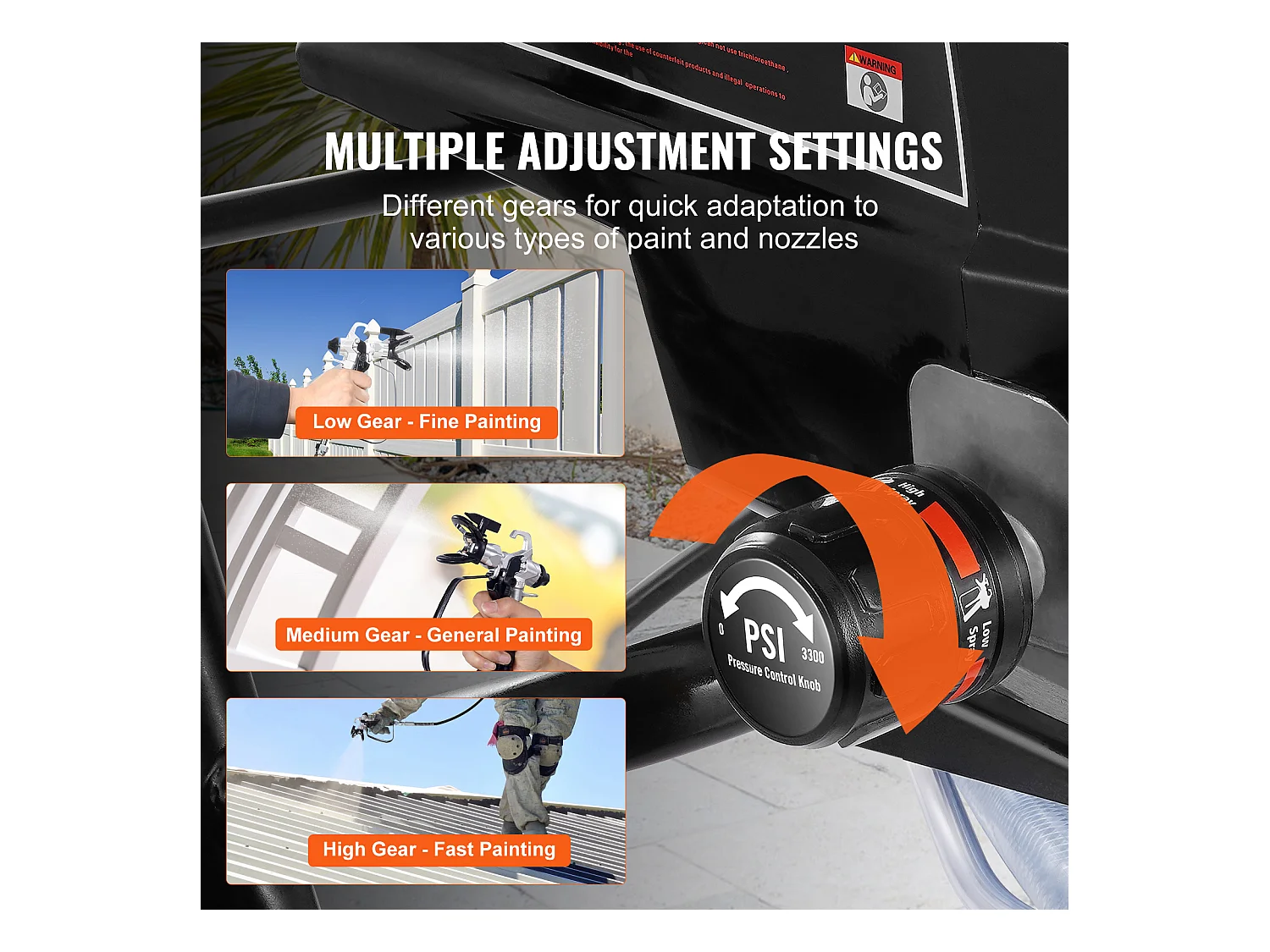Pulvérisateur de Peinture Sans Air Sur Pied SucceBuy, Pulvérisateur Électrique 950 W 3000 PSI avec Chariot