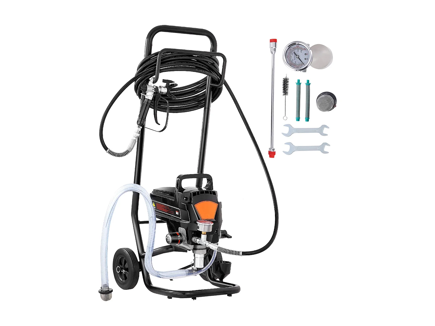 Pulvérisateur de Peinture Sans Air Sur Pied SucceBuy, Pulvérisateur Électrique 950 W 3000 PSI avec Chariot