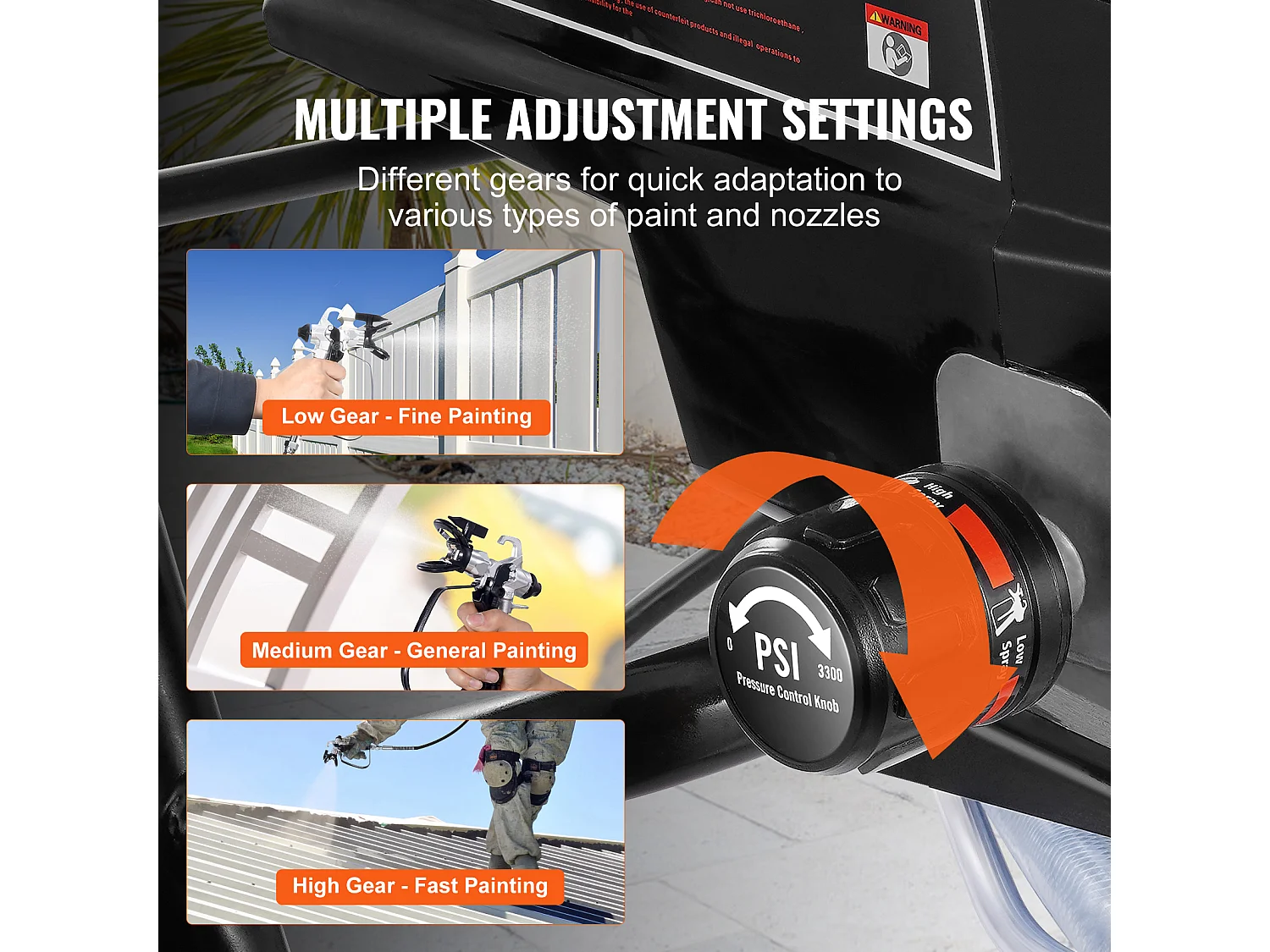 Pulvérisateur de Peinture Sans Air Sur Pied SucceBuy, Pulvérisateur Électrique 950 W 3000 PSI avec Chariot