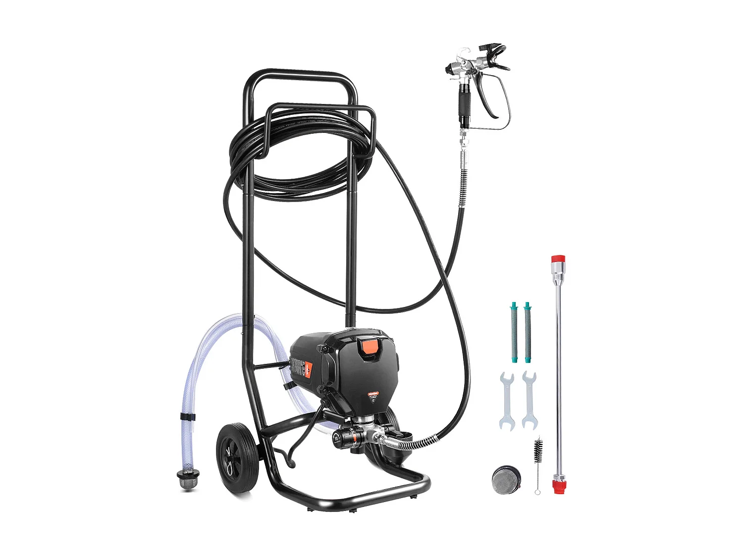 Pulvérisateur de Peinture Sans Air Sur Pied SucceBuy, Pulvérisateur Électrique 750 W 3000 PSI avec Chariot