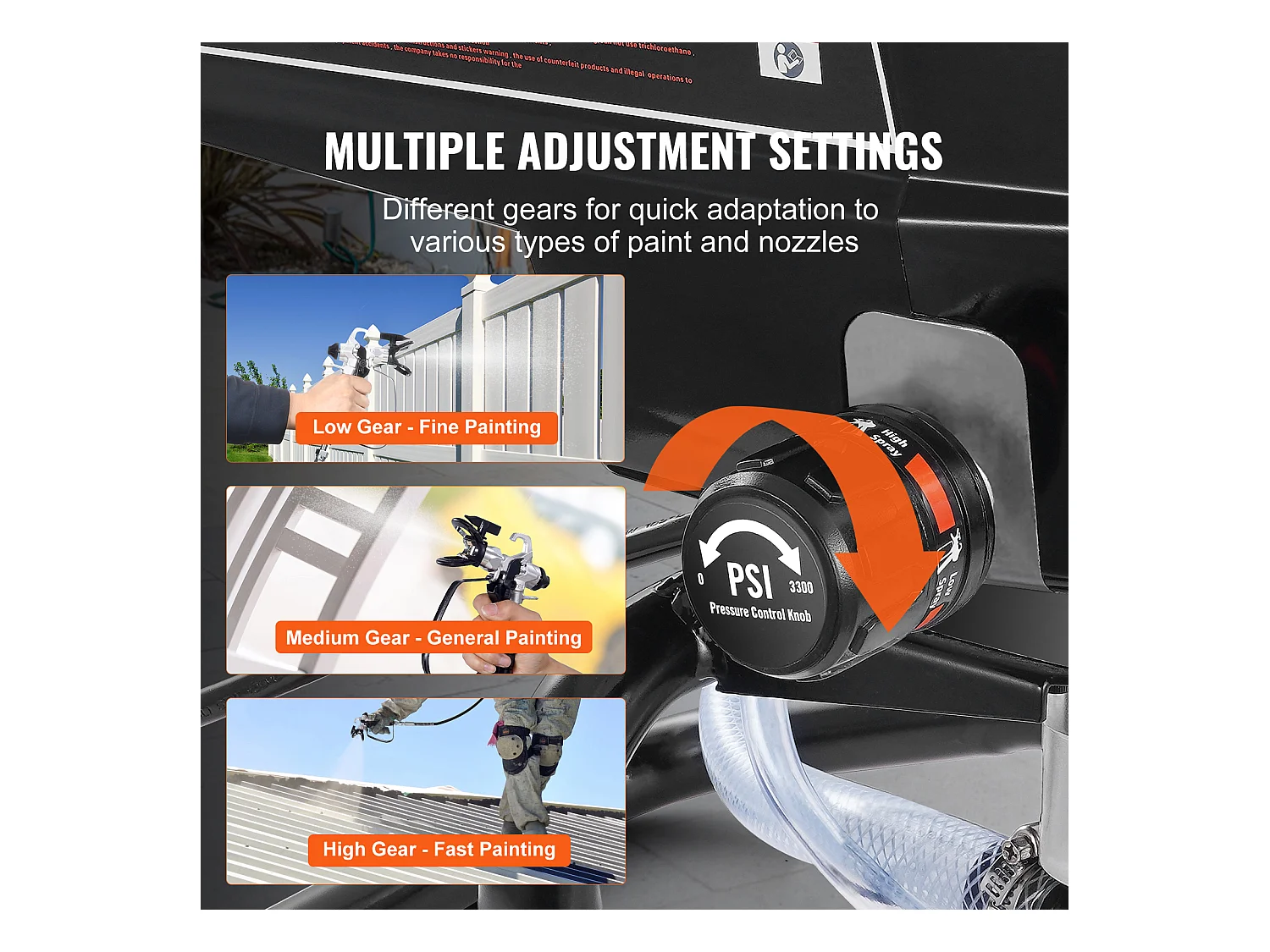 Pulvérisateur de Peinture Sans Air Sur Pied SucceBuy, Pulvérisateur Électrique Portatif 950 W 3000 PSI