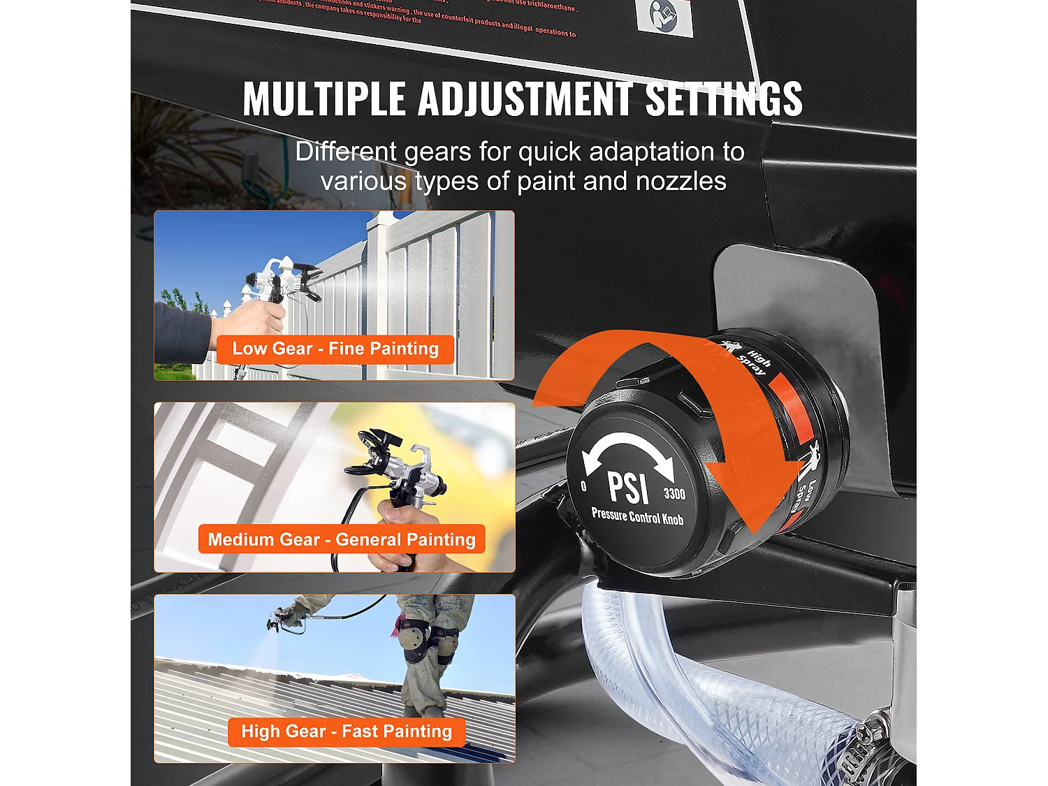 Pulvérisateur de Peinture Sans Air Sur Pied SucceBuy, Pulvérisateur Électrique Portatif 950 W 3000 PSI