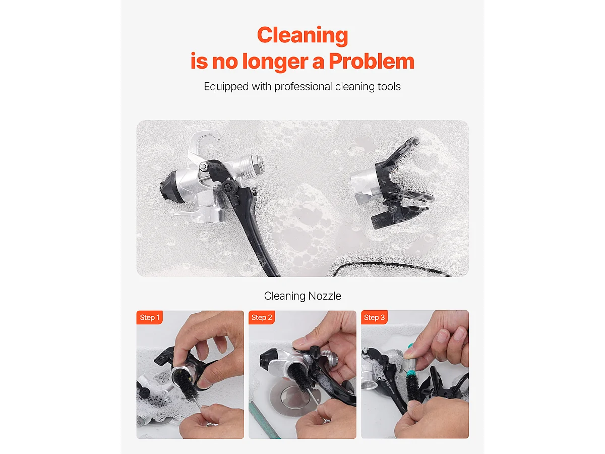 Pulvérisateur de Peinture Sans Air Sur Pied SucceBuy 650 W 3000 psi avec Kits d'Usage Domestique