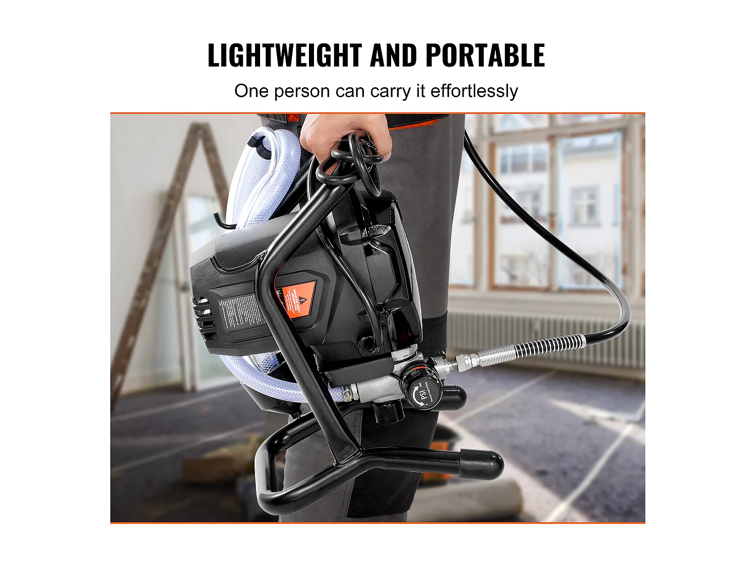 Pulvérisateur de Peinture Sans Air Sur Pied SucceBuy, Pulvérisateur Électrique Portatif 750 W 3000 PSI