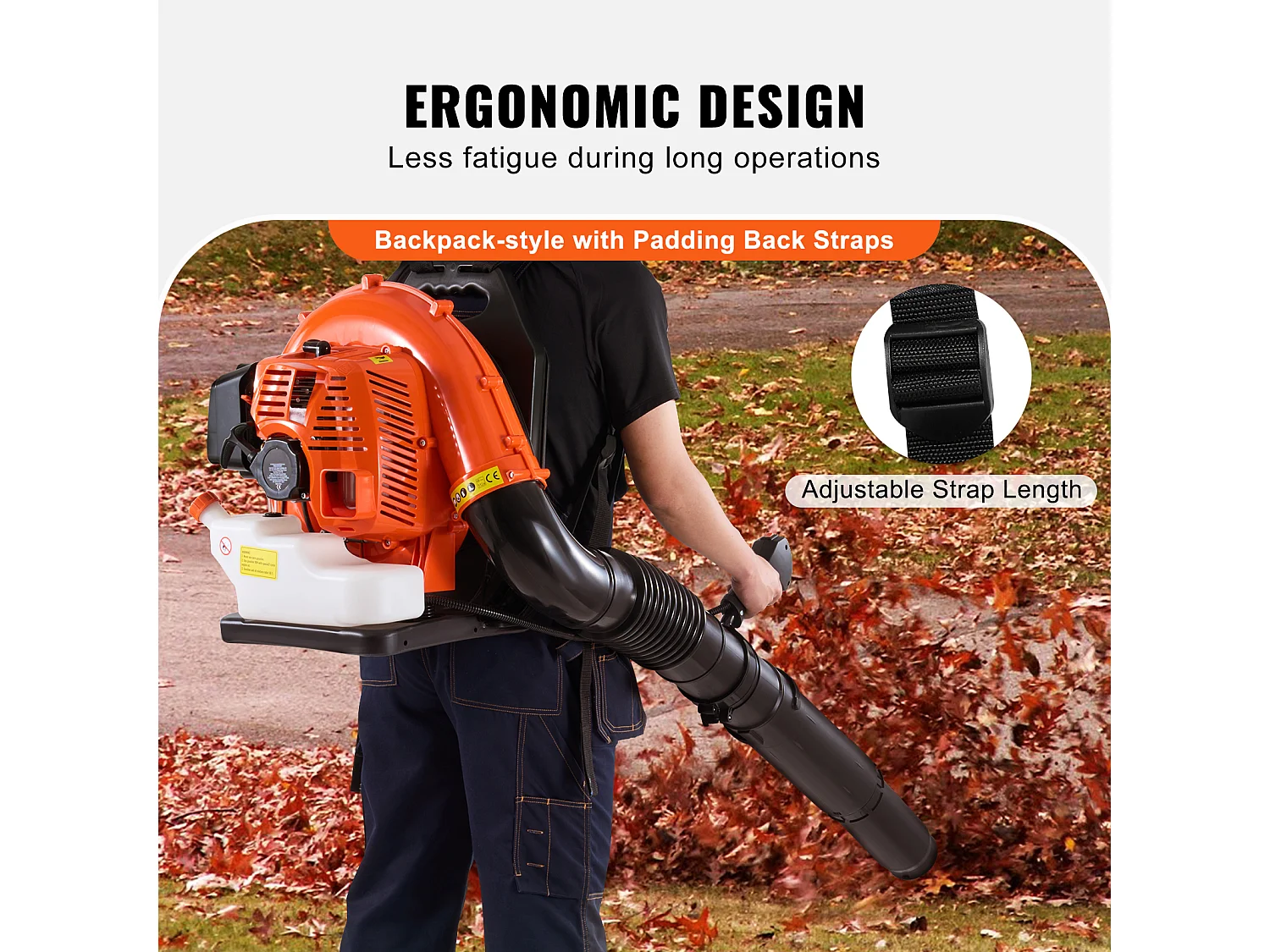 Hecht jardin SucceBuy Souffleur à Dos à Essence à 2 Temps 79CC, Volume D'air de 930 CFM, Vitesse de 184 MPH