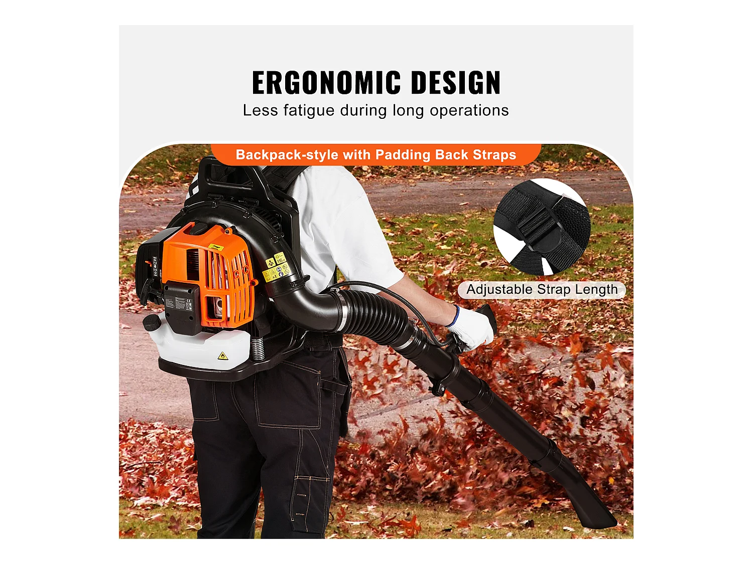 Hecht jardin SucceBuy Souffleur à Dos à Essence à 2 Temps 63CC, Volume D'air de 1110 Pi3/Min
