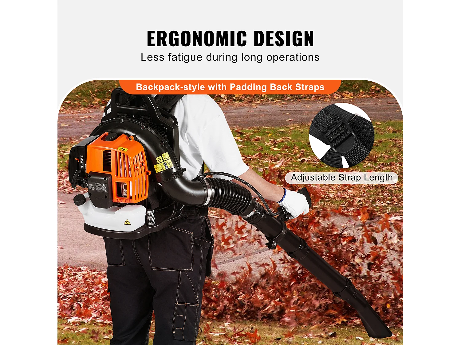 Hecht jardin SucceBuy Souffleur à Dos à Essence à 2 Temps 63CC, Volume D'air de 1110 Pi3/Min