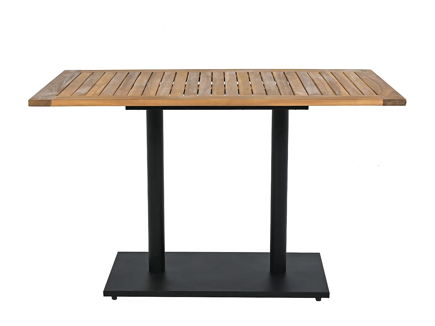 Ensemble de table et chaises de salle à manger d'extérieur 5 pièces , plateau de table en bois d'acacia massif, chaises enveloppées de rotin PE