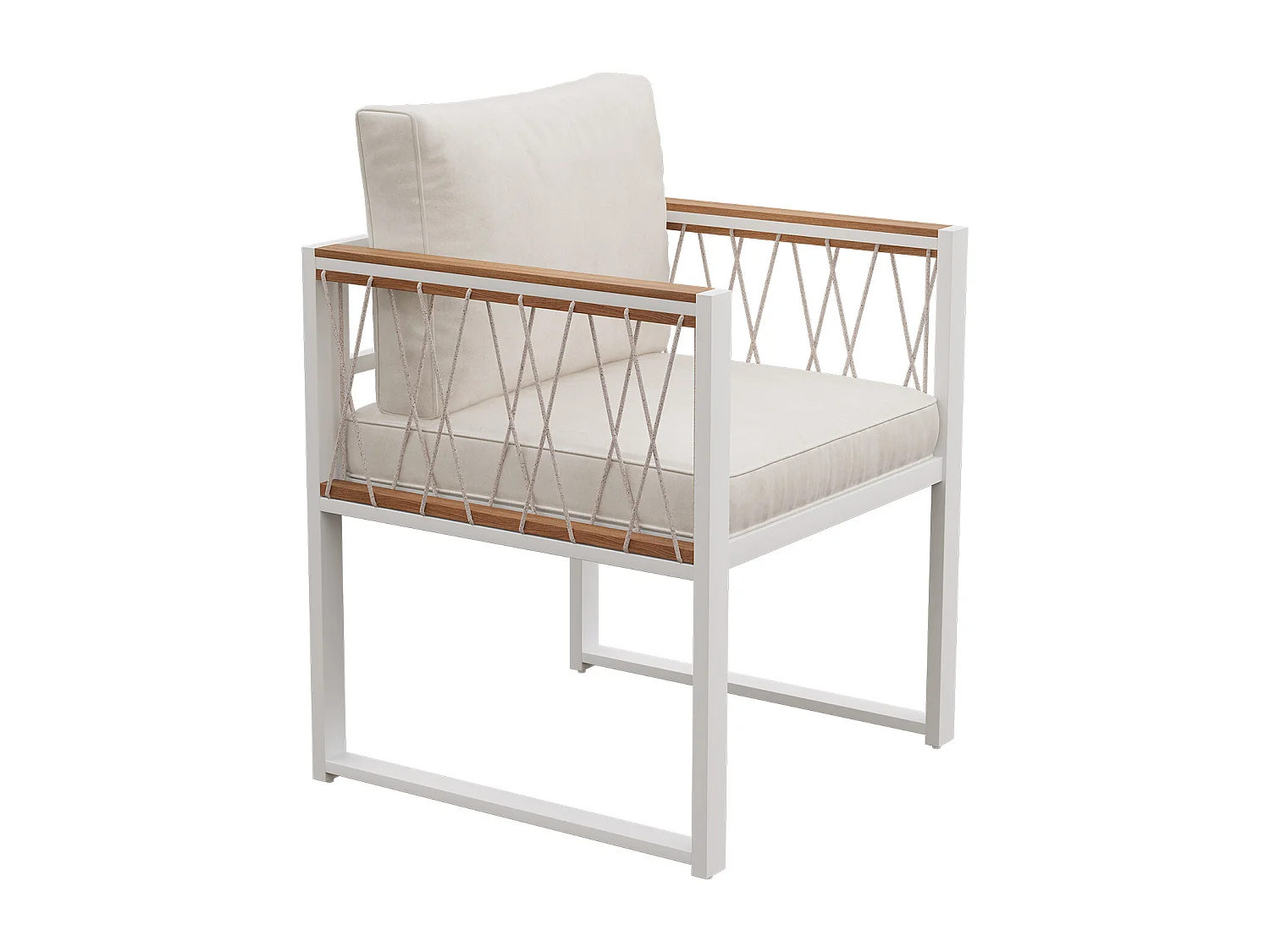 7-delige tuinset met eettafel en stoelen, tafelblad van gehard glas, zitting van PE-rotan, armleuningen van acaciahout.