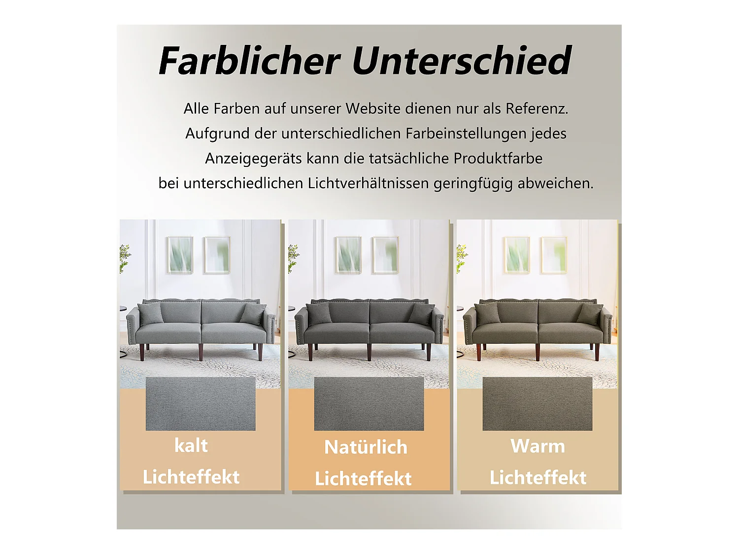 Canapé 2 places avec fonction inclinable, dossier double réglable indépendamment, décor métal, tissu coton et lin, noir