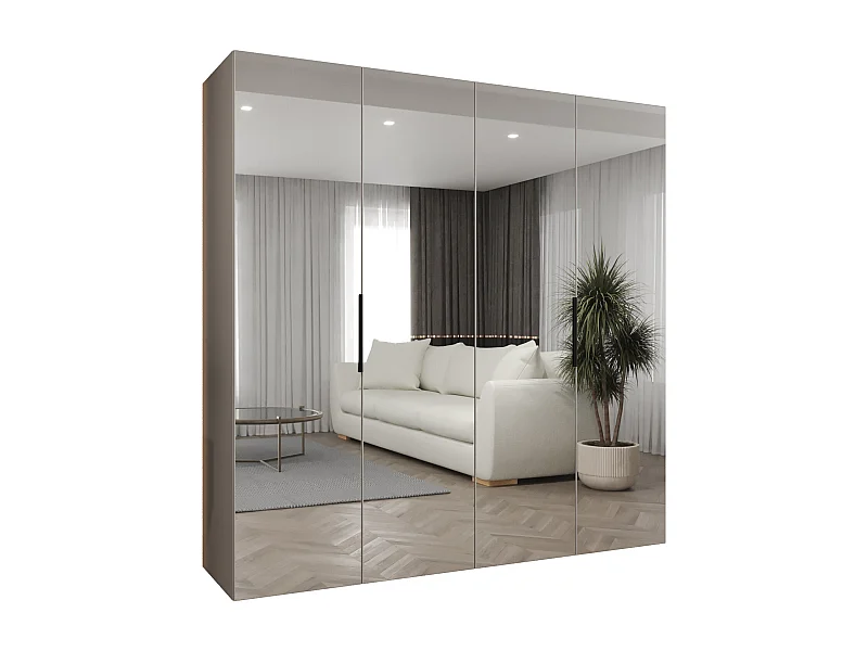 Draaideurkast Marbella 3 202/200/52 4-deurs (wit/goud)