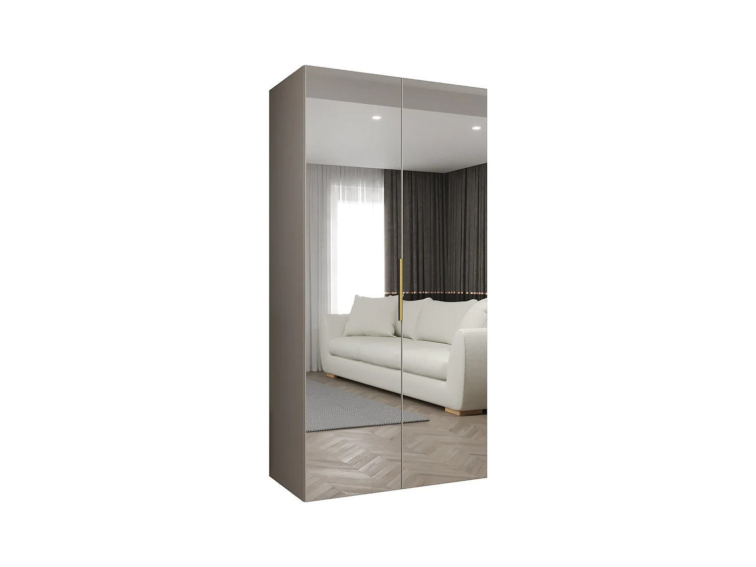 Armoire à portes battantes Marbella 3 202/100/52 2 portes (cachemire/doré)