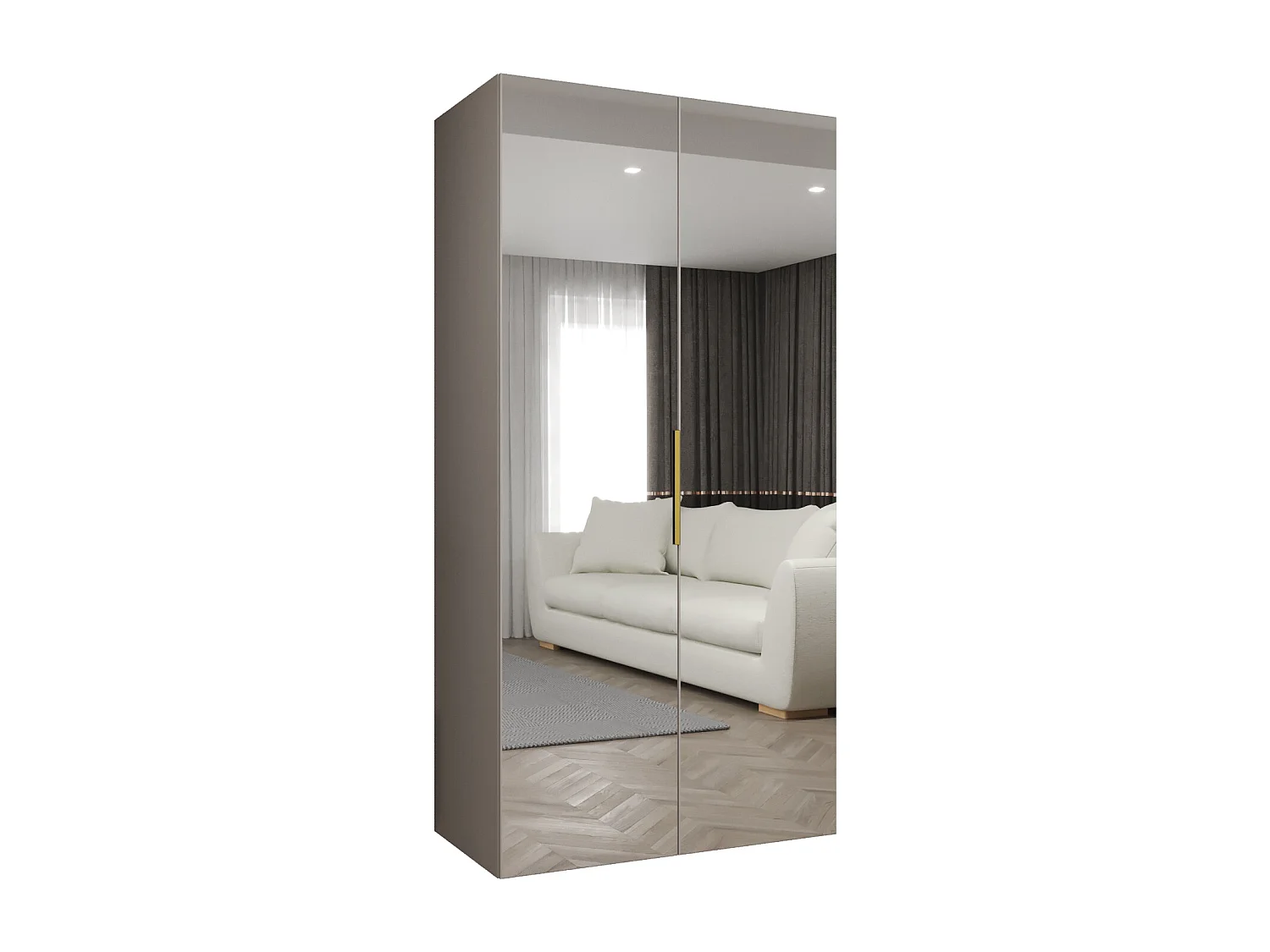 Drehtürenschrank Marbella 3 202/100/52 2-türig (Kaschmir|Gold)