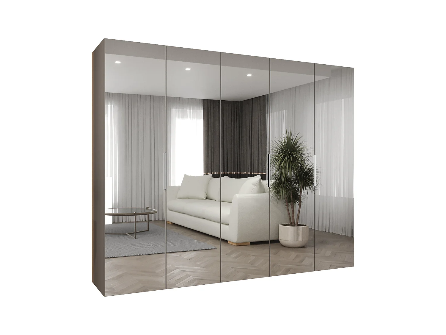 Armoire à portes battantes Marbella 3 202/250/52 5 portes (cachemire/cachemire)