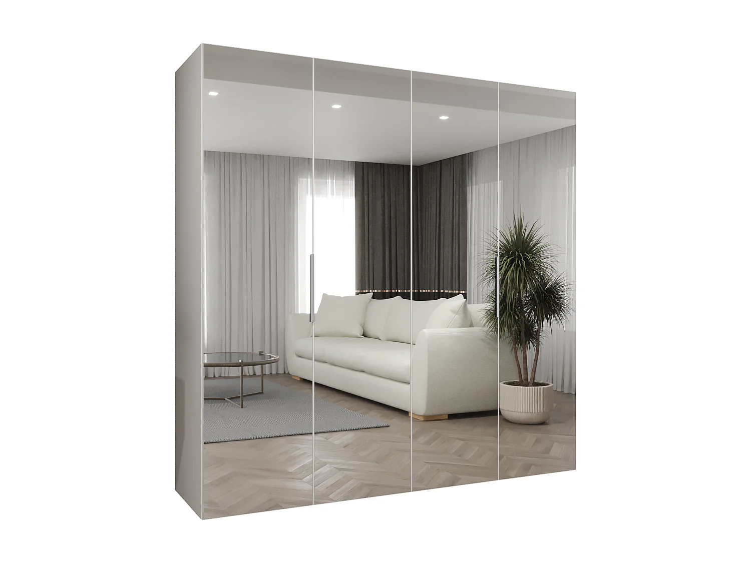 Armoire à portes battantes Marbella 3 202/200/52 4 portes (blanc/cachemire)