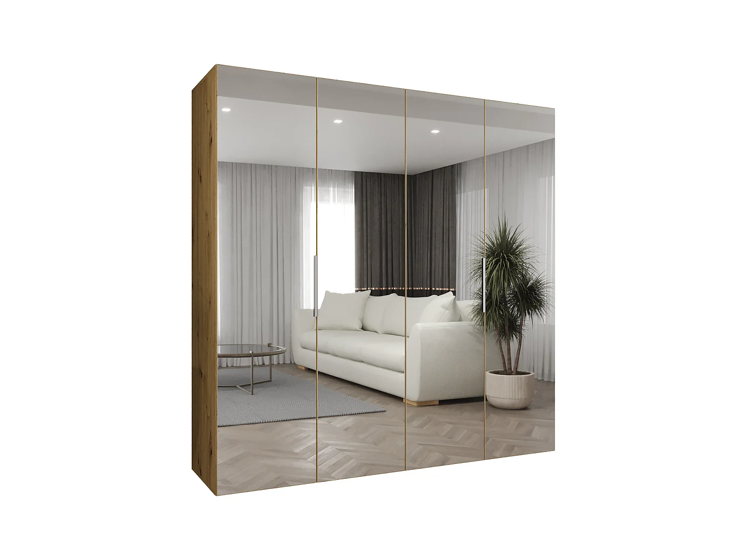 Drehtürenschrank Marbella 3 202/200/52 4-türig (Artisan Eiche|Kaschmir)