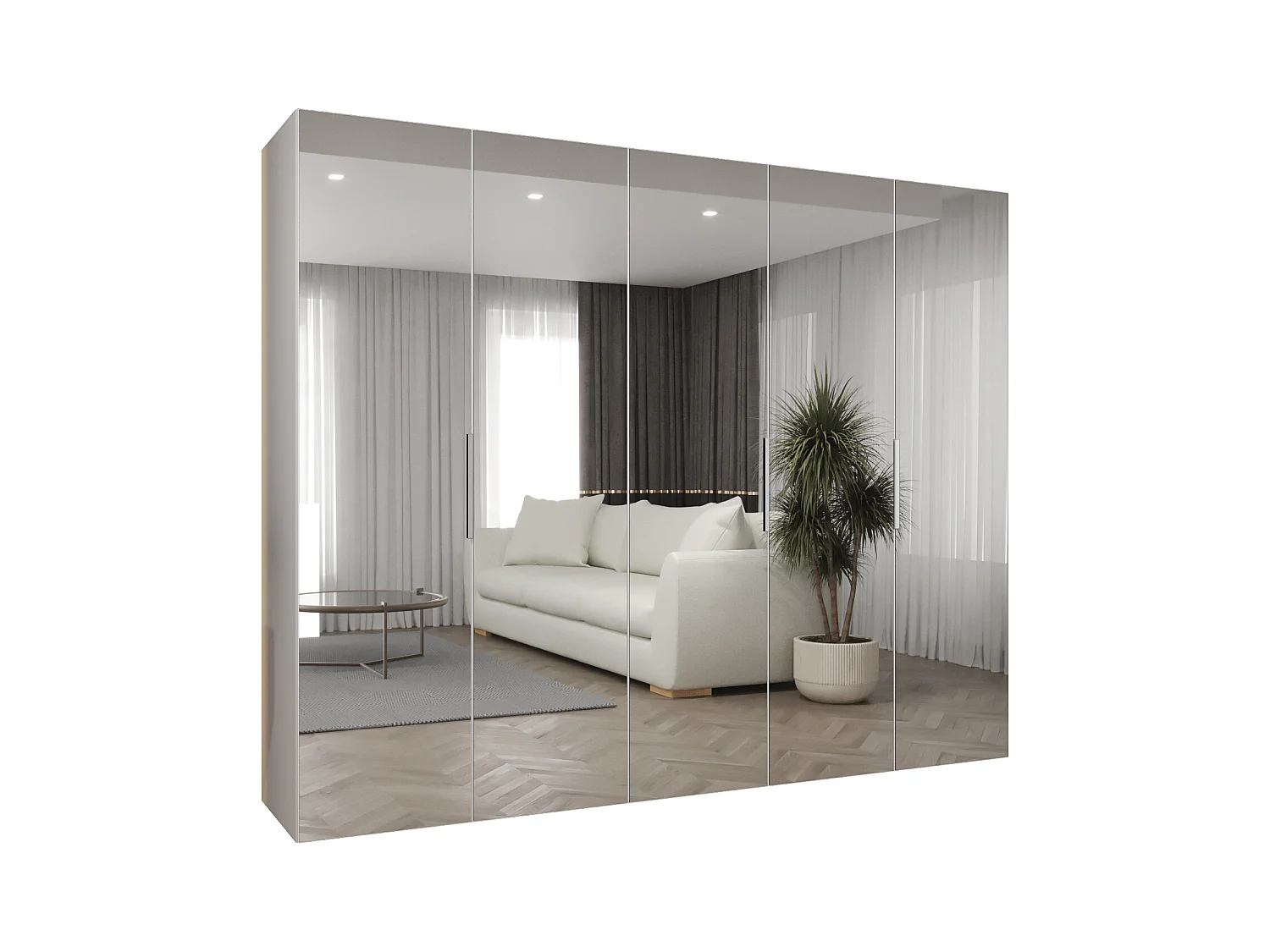 Armoire à portes battantes Marbella 3 202/250/52 5 portes (blanc/cachemire)