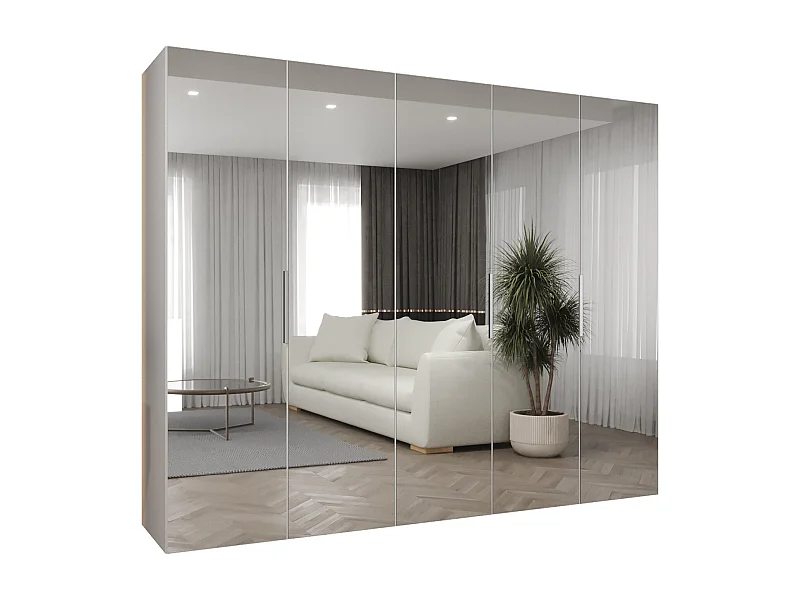 Armoire à portes battantes Marbella 3 202/250/52 5 portes (blanc/cachemire)