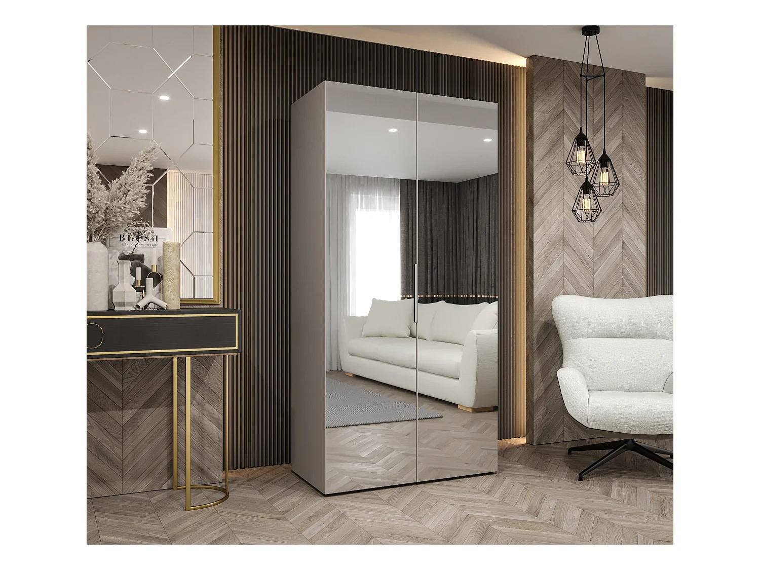 Armoire à portes battantes Marbella 3 202/100/52 2 portes (cachemire/cachemire)