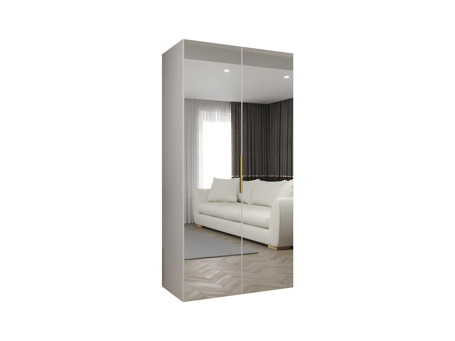 Draaideurkast Marbella 3 202/100/52 2-deurs (wit/goud)
