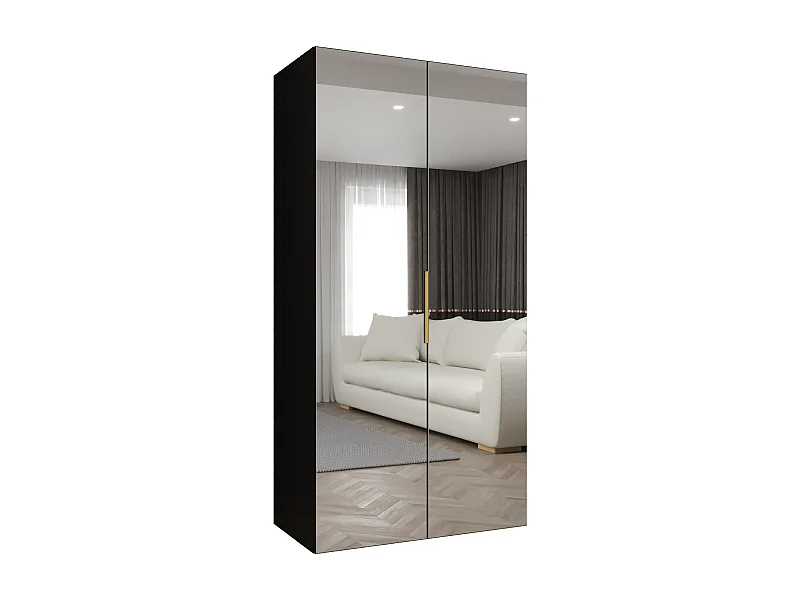 Drehtürenschrank Marbella 3 202/100/52 2-türig (Schwarz|Gold)