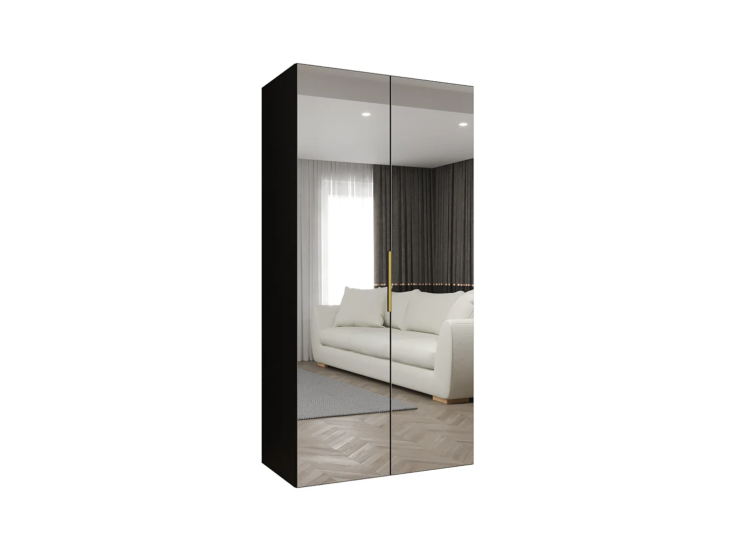 Armoire à portes battantes Marbella 3 202/100/52 2 portes (czarny/doré)