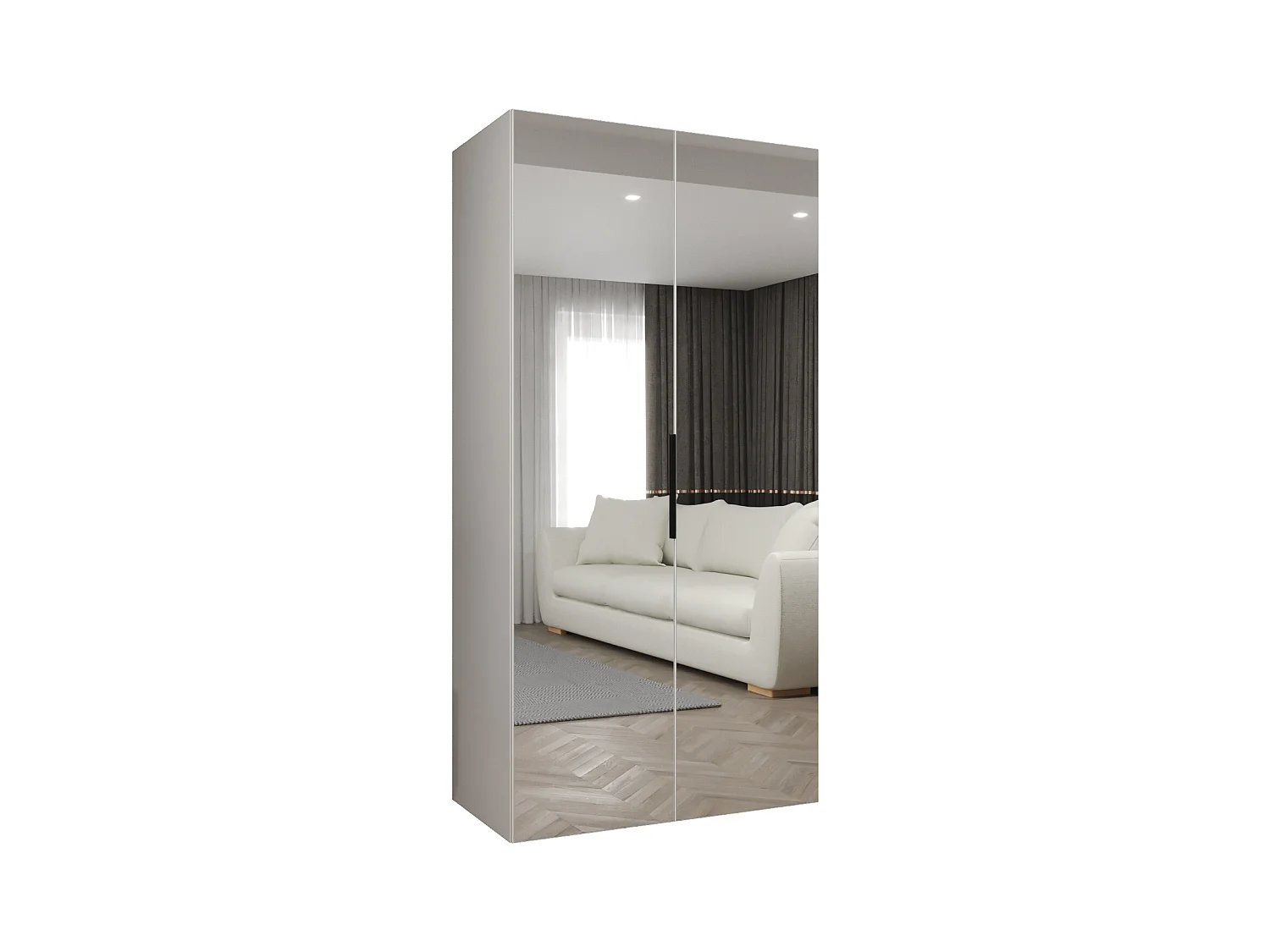 Draaideurkast Marbella 3 202/100/52 2-deurs (wit/zwart)