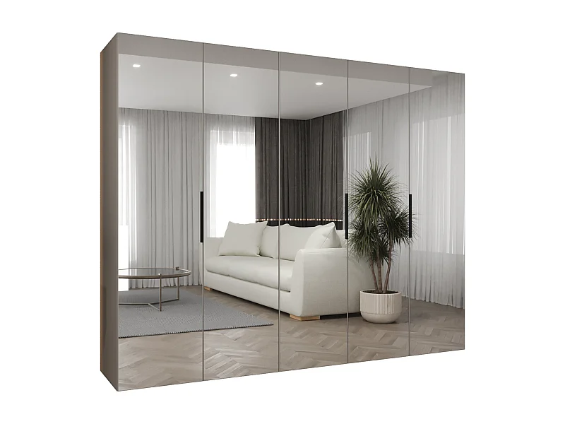 Drehtürenschrank Marbella 3 202/250/52 5-türig (Kaschmir|Schwarz)