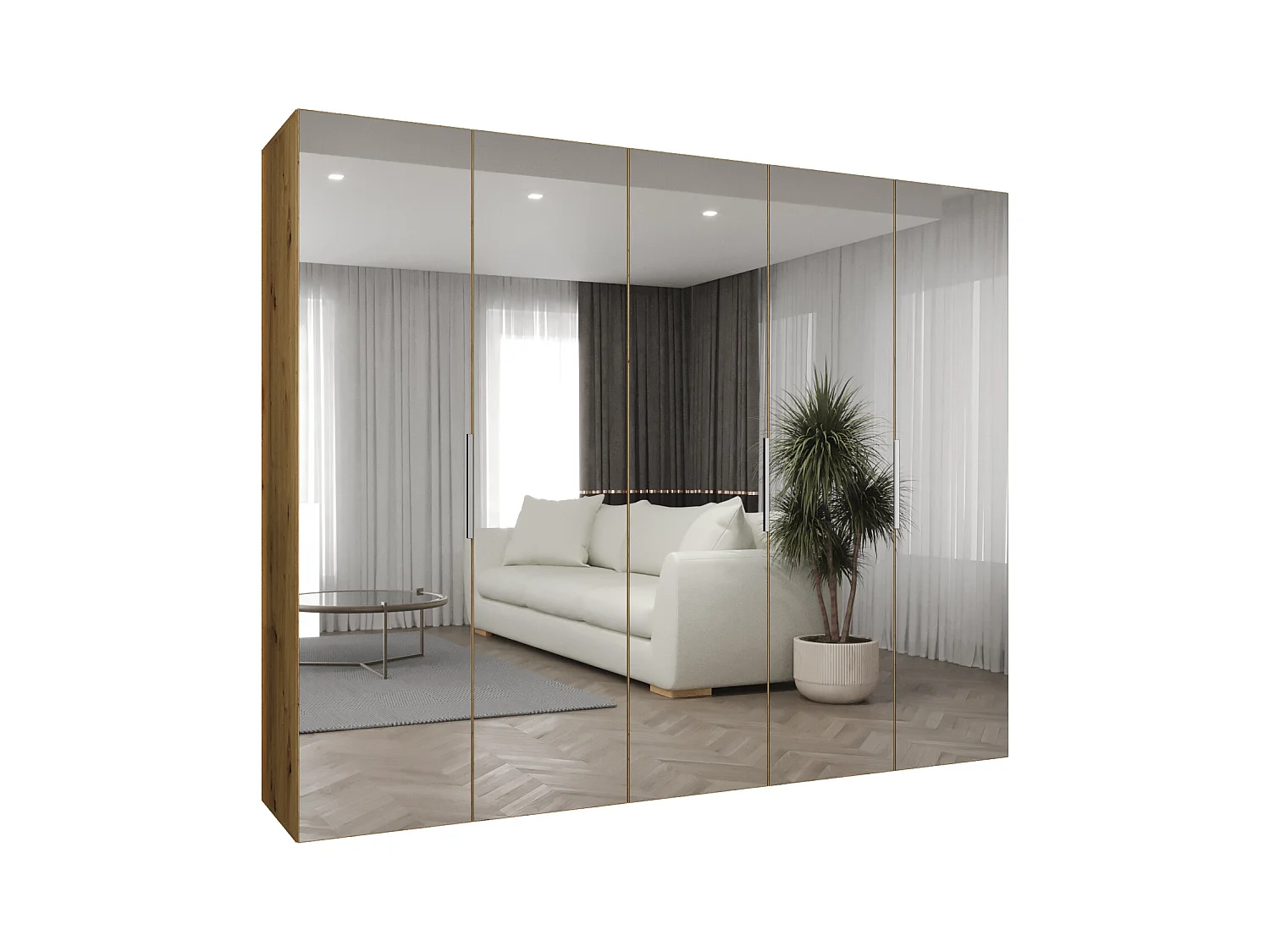 Armoire à portes battantes Marbella 3 202/250/52 5 portes (artisan/cacemire)