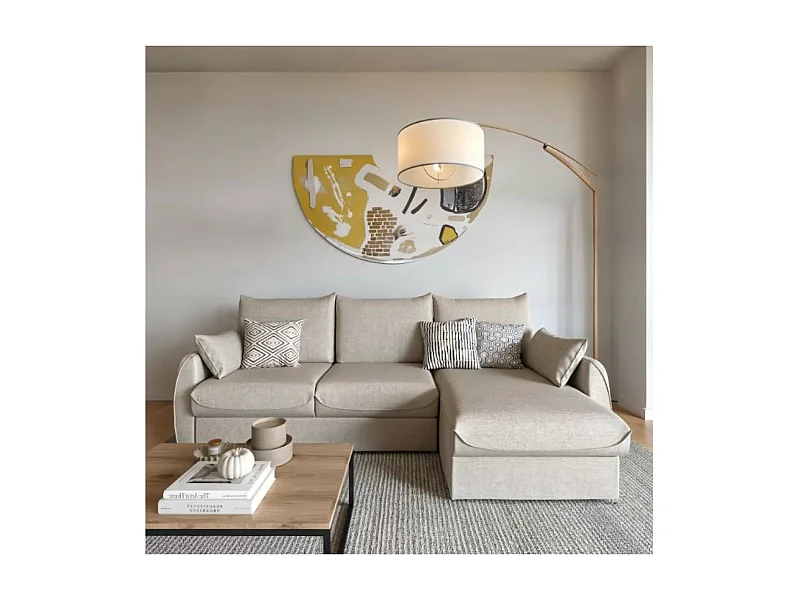 Ecksofa Naomi R/Stoffbezug/Beige