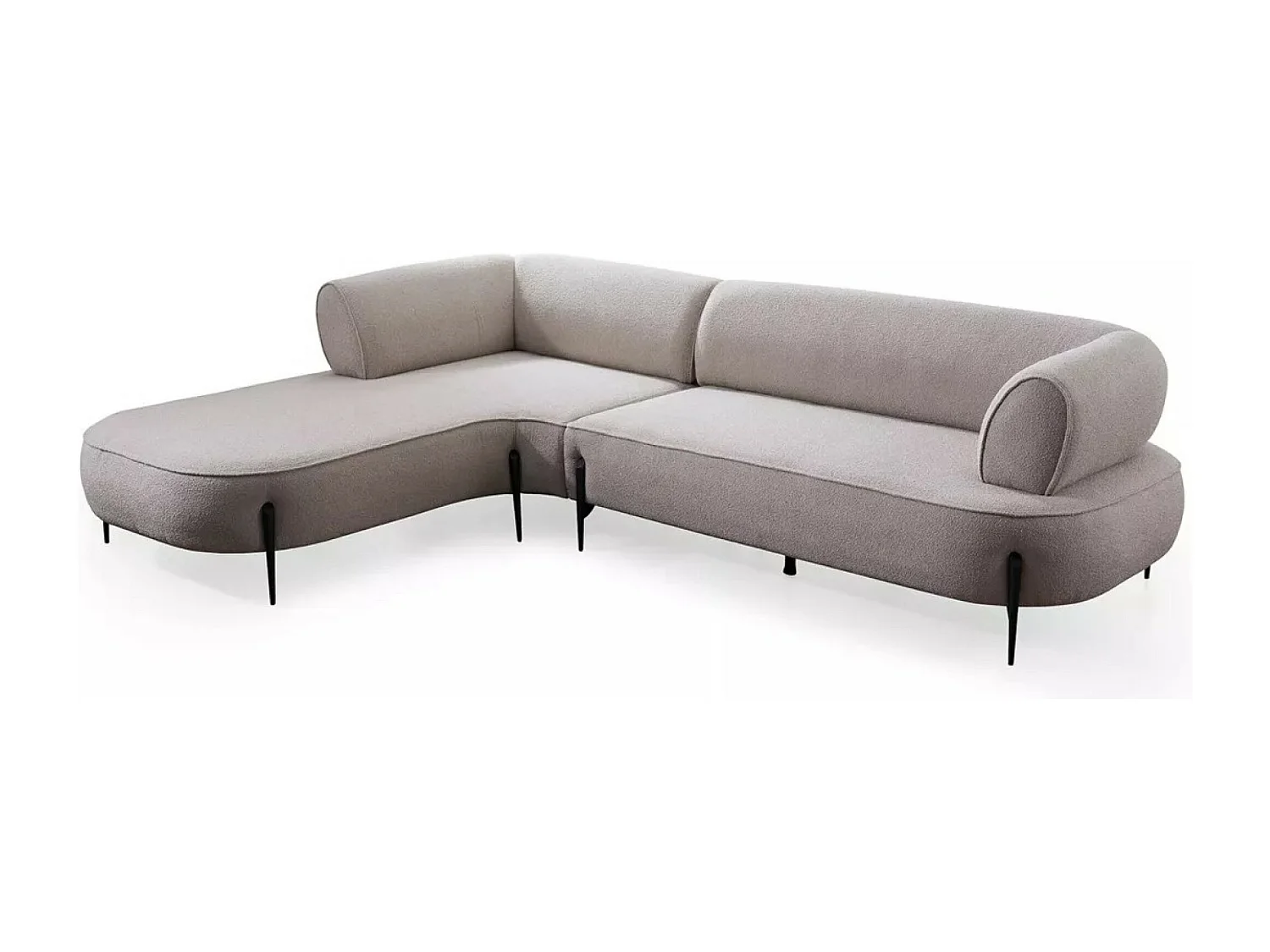 Divano d'angolo Pirlo L/rivestimento in tessut/Grigio