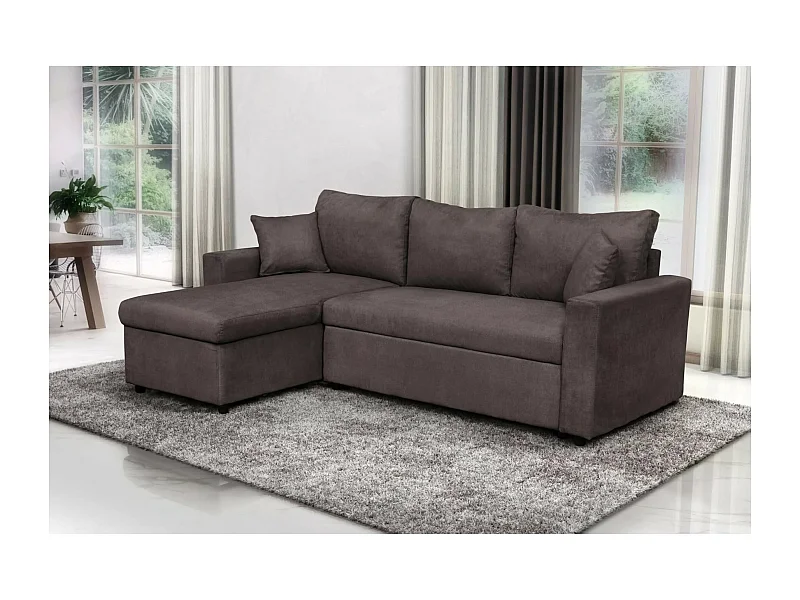 Ecksofa Golf L/Stoffbezug/Braun
