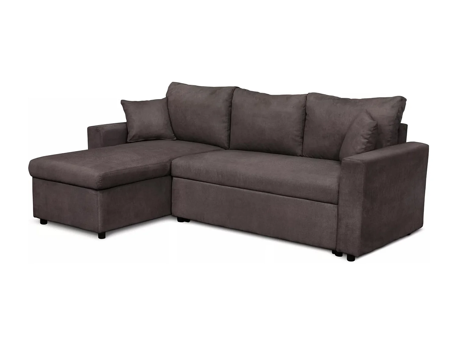 Canapé d'angle Golf L/revêtement tissu/Marron