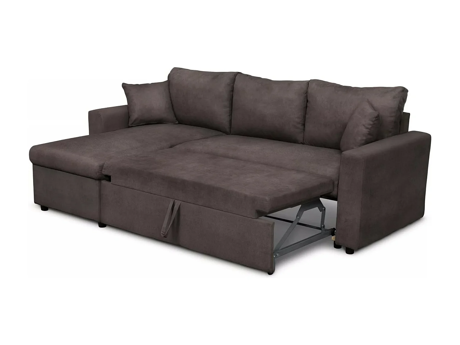 Canapé d'angle Golf L/revêtement tissu/Marron