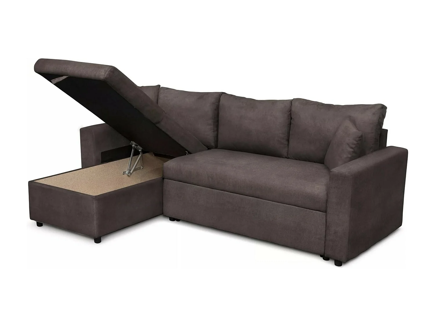 Canapé d'angle Golf L/revêtement tissu/Marron