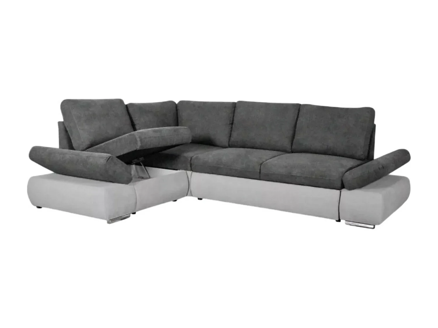 Ecksofa Siena L/Stoffbezug/Anthrazit&Grau