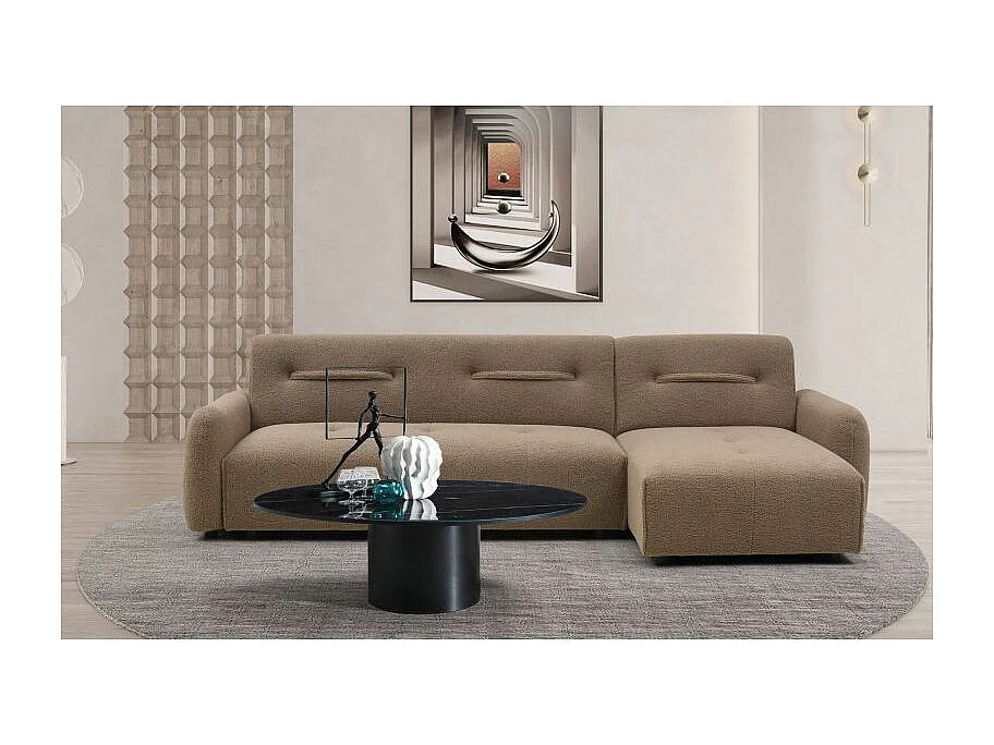 Canapé Convertible Modulable "Kiara" 294cm Marron