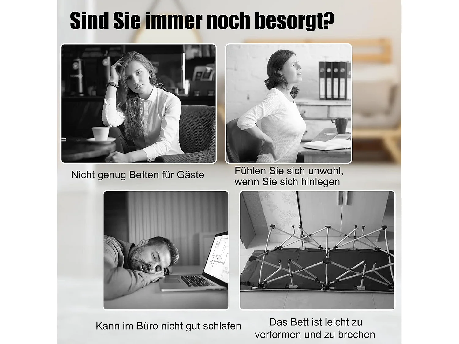 Gastenbed met matras, inklapbaar eenpersoonsbed, stabiel metalen bed, belastbaar tot 130 kg, klapbed op wielen,camping,draagbaar bed, 80 x 190 cm, blauwTI94021