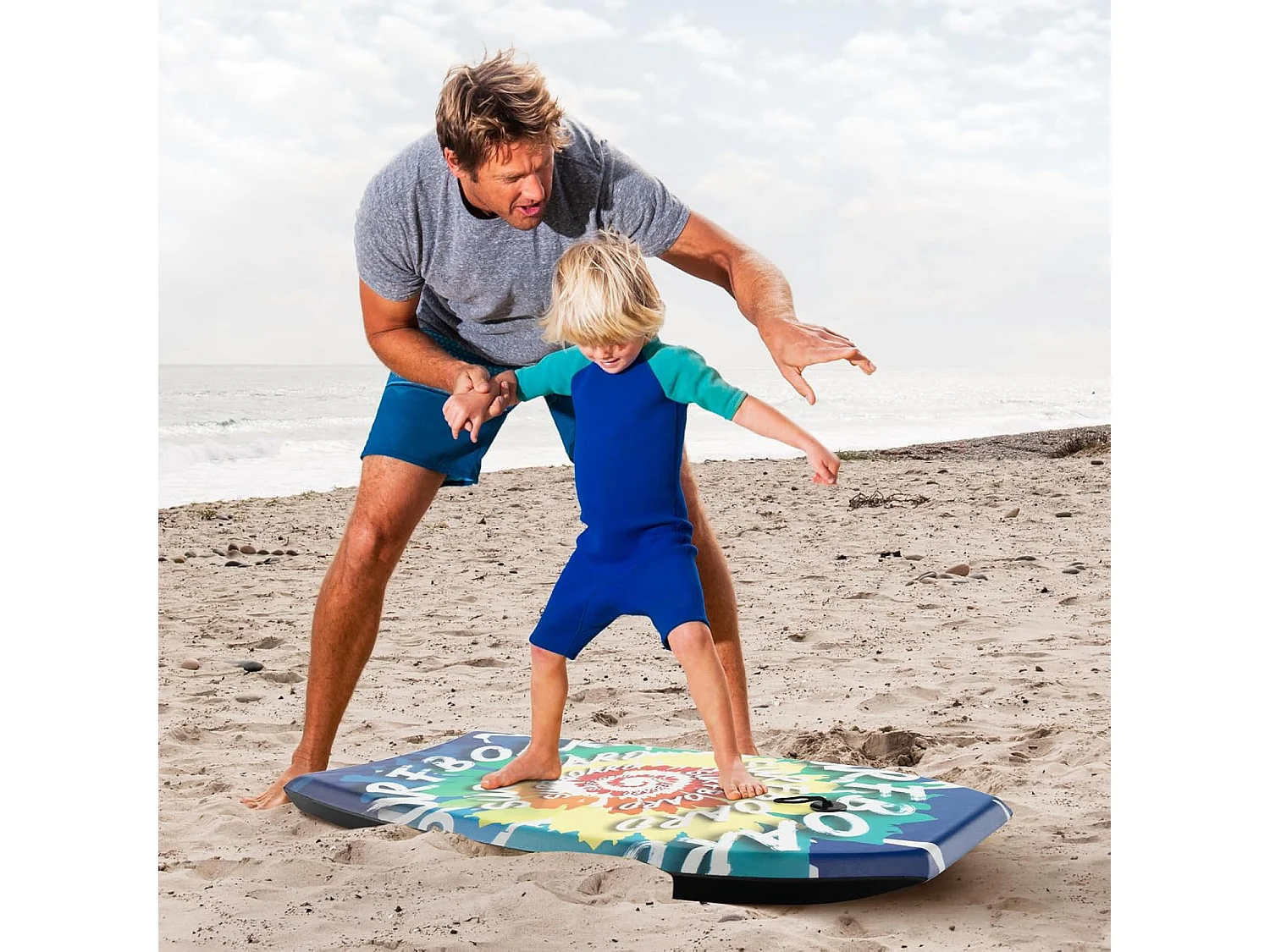 Bodyboard voor kinderen, surfplank met EPS-kern, XPE-dek, HDPE-onderkant en polsband, surfboard, body board