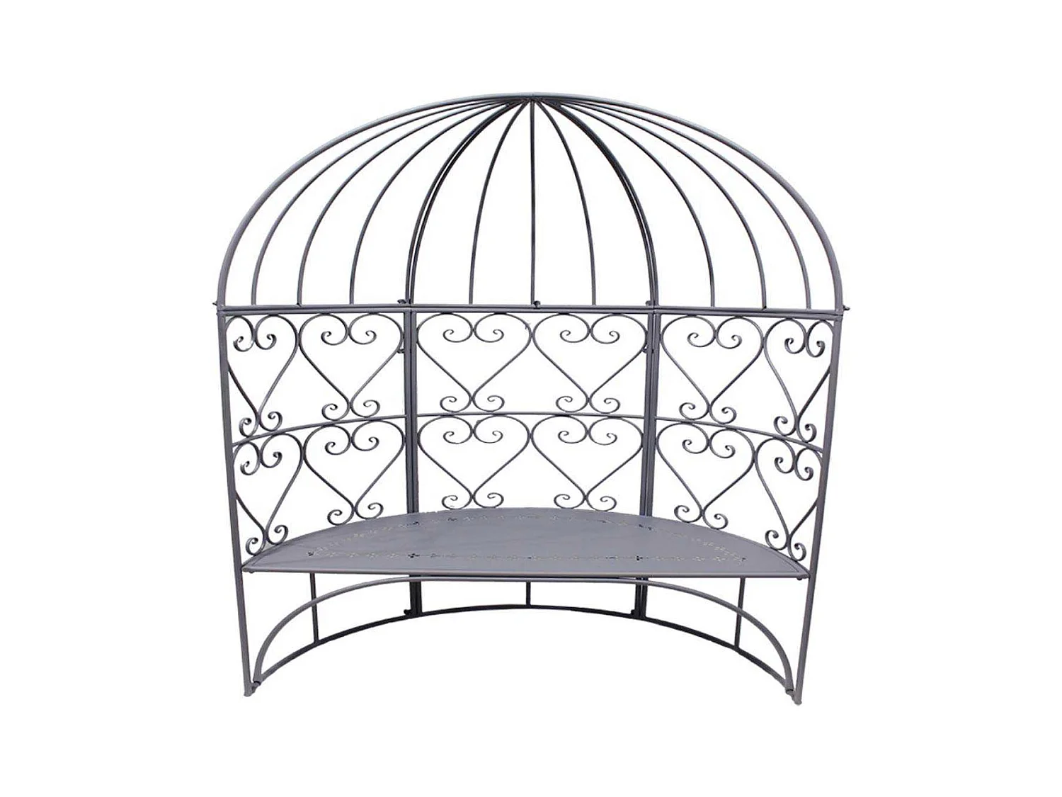 Banc demi-cercle en fer Belle Époque